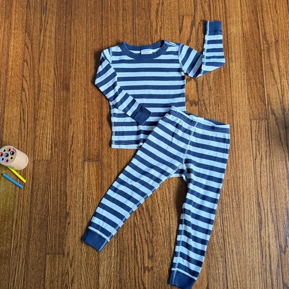 Hanna Andersson Striped Blue Kids Pajamas